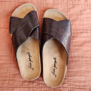 Free People Women's Brown Slide Sandals